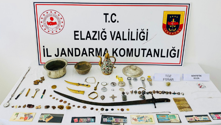 Elazığ’da Tarihi Eser Kaçakçılığı Operasyonuyla 17 Sikke ve Bir Kılıç Ele Geçirildi